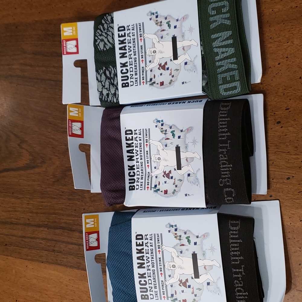 Duluth Trading Company Buck Naked Underwear Men's Medium, 3 pair lot